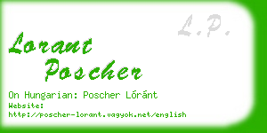 lorant poscher business card