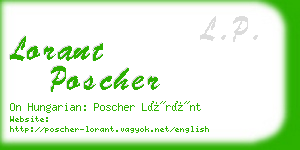 lorant poscher business card